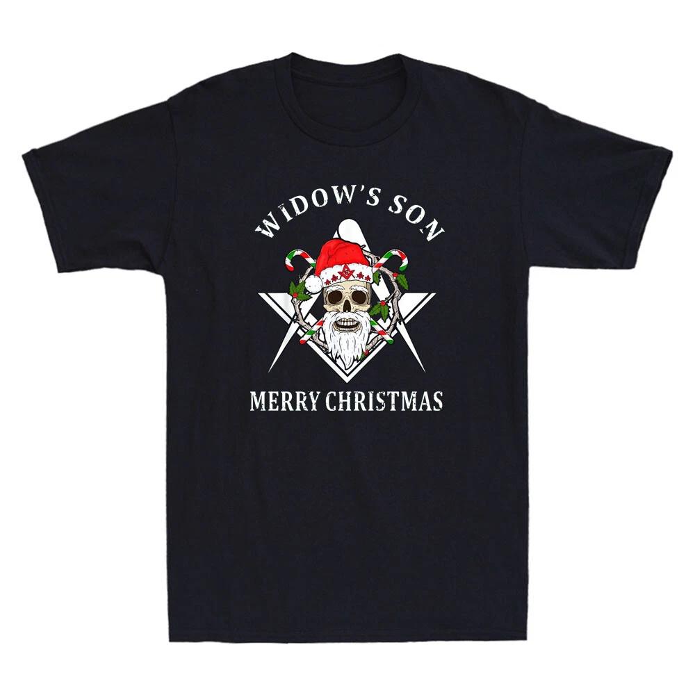 Masonic Widow s Son Mason Merry Christmas And New Year Gift Retro Men s T-Shirt S