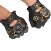 Steampunk Leather Gloves Gear Half Finger Gloves Retro Compass Decorative Gloves
