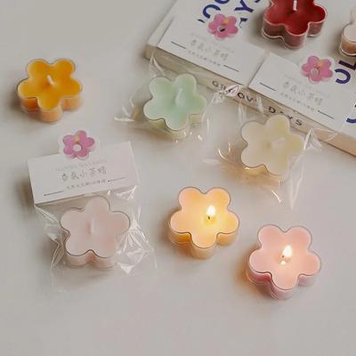 Çiçek Mum 4s Tealight Kokulu Mum Aromaterapi Soya Mumu Mumlar Düğün Doğum Günü Mumu Parti Ev Dekorasyonu