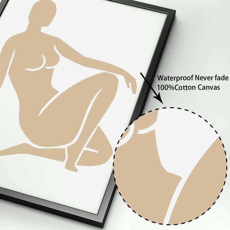 Astratto Matisse Corpo Curvilineo Donna Pianta Foglia Poster e Stampe Nordici Arte da Parete Pittura su Tela Decor Immagini per Soggiorno