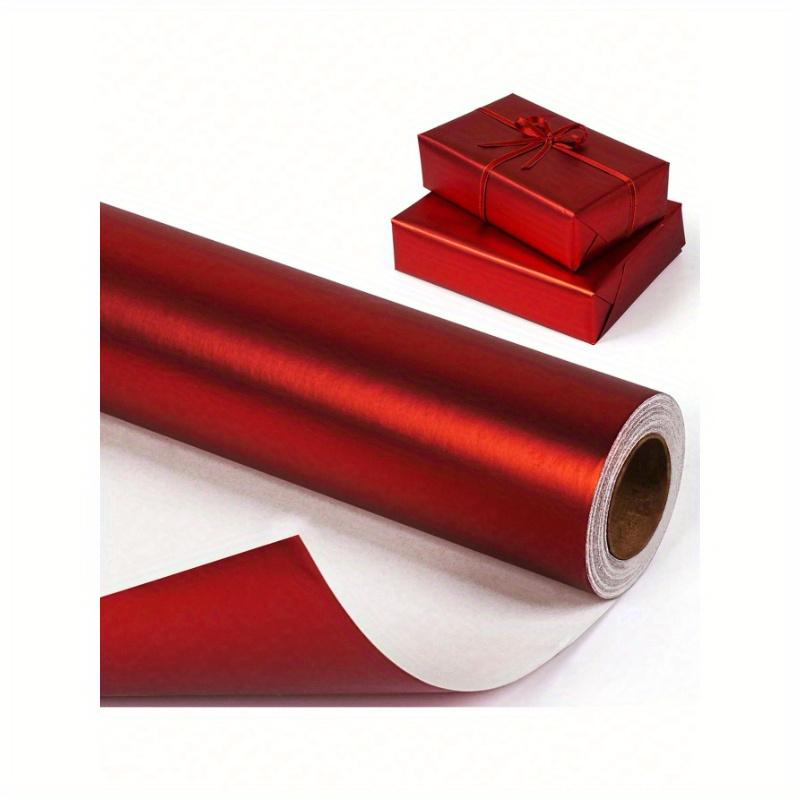 

1 рулон - Матовая металлическая упаковочная бумага, Хэллоуин Черная однотонная бумага DIY Рождественский элемент Декоративная бумага для аксессуаров, Узоры однотонного цвета 300*43cm-1roll красный