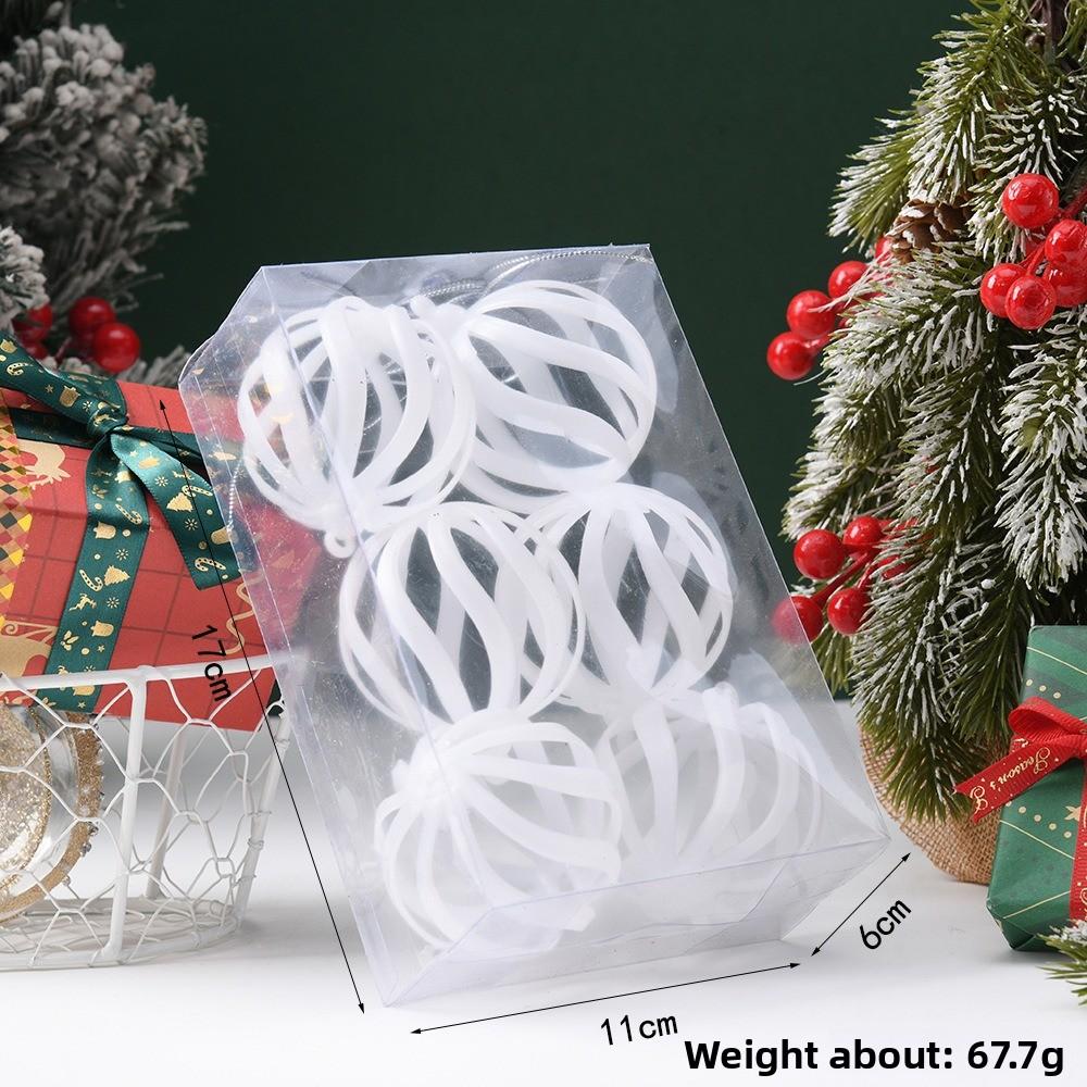 6pcs New Plastic Christmas Ball 6cm DIY Xmas Tree Charm Reusable Xmas Tree Ornament New Year