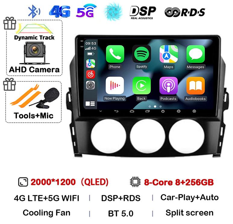 Android 14 Carplay For Mazda MX-5 MX5 III 3 NC Miata 2005-2015 Car Radio Multimedia Stereo Navigation GPS Head Unit Autoradio BT