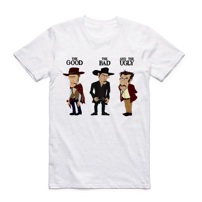 

2019 S-XXX Men Print The Good,The Bad And The Ugly Classic T-shirt Short sleeve O-Neck Summer Human s Face T shirt Homme Tshirt 4XL