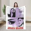 Ariana Grande Popmusik Flanelldecke Vintage Überwurfdecke für Sofa Bettwäsche Wohnzimmer 150*125cm Steppdecke,