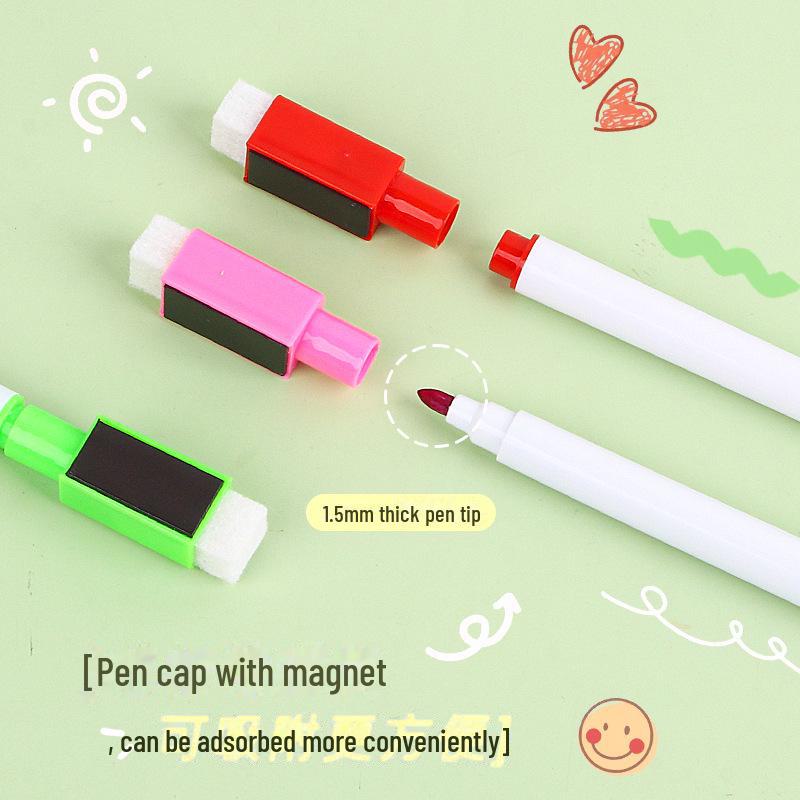Erasable Water-Based Whiteboard Pen: Colorful, Magnetic, Easy To Wipe, No Marks, Large Capacity, Cost-Effective.