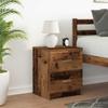 Nightstand with 2 Drawers Vintage Wood Look 40 X 36 X 50 Cm