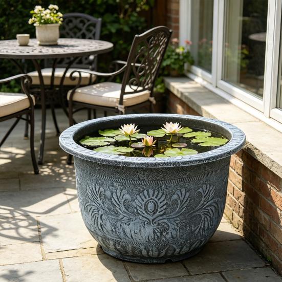 Blumentopf Große Kapazität Harz Pflanzgefäß Mehrzweck Outdoor Garten Topf
