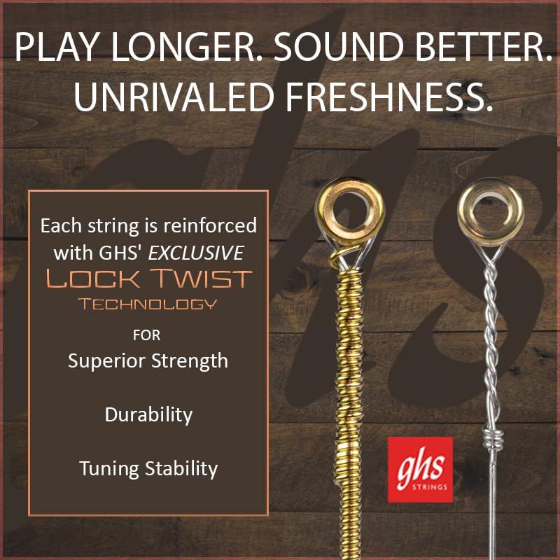 ghs VINTAGE BRONZE Acoustic Guitar Strings, Light, 12-54, VN-L