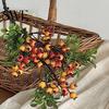 Realistic Berry Branch Decor Artificial Faux Blueberry Spray with Leaves Fake Fruit Centerpiece Stem Vase Filler for Home Office Wedding Party Kitchen