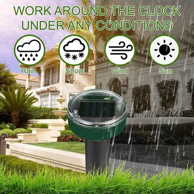 Solar Mouse Repeller Built-in Buzzer Outdoor Ultrasonic Vibrating Electronic Led Farm Snake