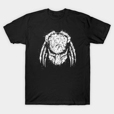 T-shirt Homme Noir Imprimé Predator Impression sur Papier de Transfert Sans Découpe T-shirt en Coton