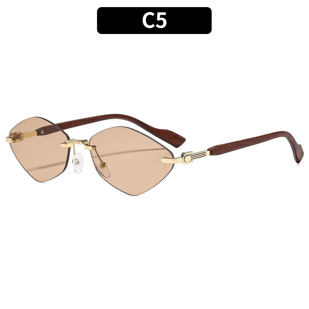 New fashion frameless trimmed sunglasses Internet celebrity elegant and thin sunglasses personalized versatile models