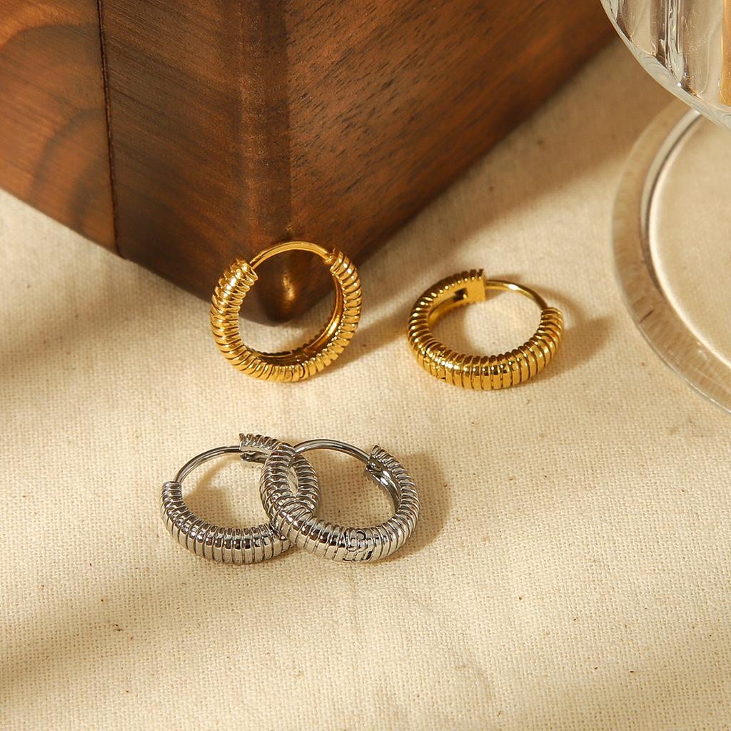Fashion Elegant Studs Earrings Simple Small Not Tarnish Real Gold Plated Stainless Steel Earrings for Women Jewelry Accessories