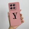 For Xiaomi 14T Pro Case Xiaomi 14T Pro Cover Mi 14T Pro Luxury Initial Letters Square Phone Case Matte Shockproof TPU Back Cover
