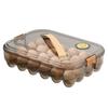 Transparent Egg Storage Box 24 Grids Food-grade Egg Fresh-Keeping Case Snap-on Design Top Handle Egg Rack Tray
