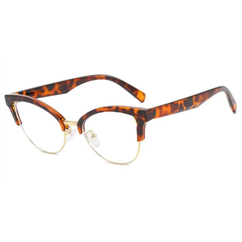 New Cat Eye Half Frame Anti Blue Light Reading Glasses Women Fashion Luxury Brand Ladies Flexible Optical Eyewear