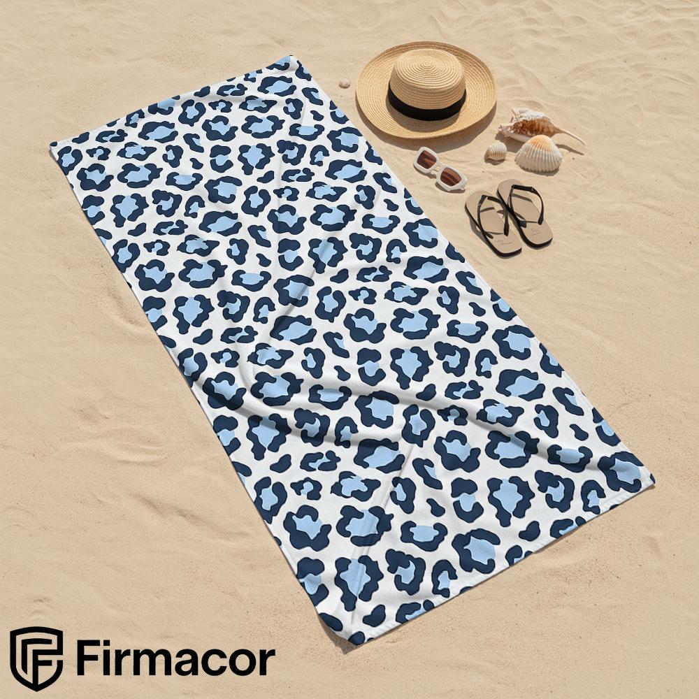 Blue Leopard Print Cartoon Anime Beach Towel Microfiber Quick Dry Super Absorbent Soft Bath Towel for Kids Adults Travel