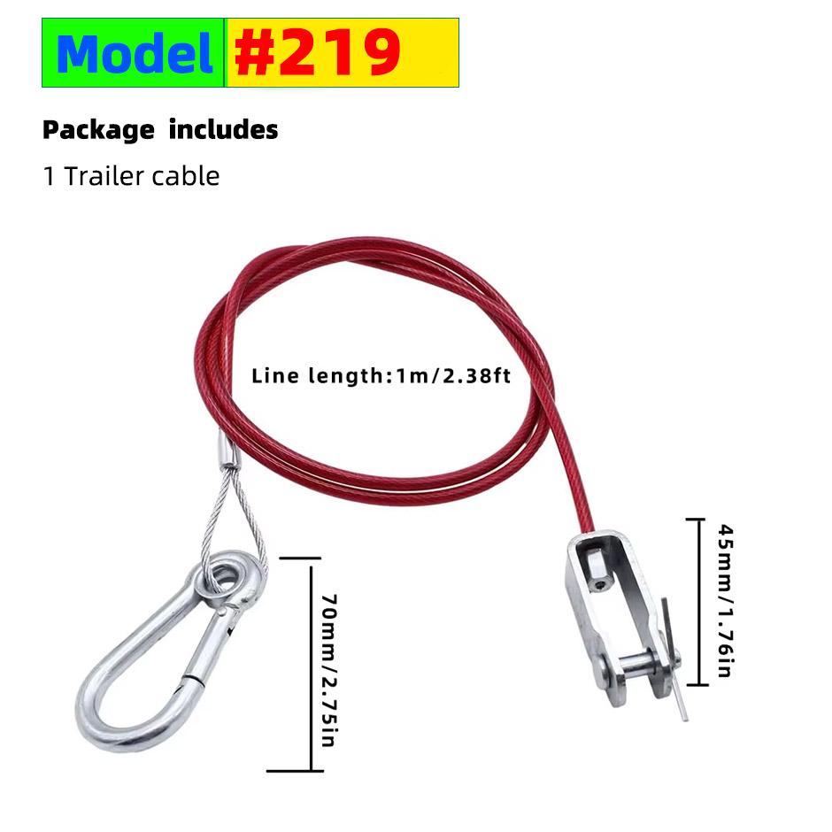 Heavy Duty Durable Stainless Steel Caravan Trailer Breakaway Rope Brake Cable Safety Wire Braked Hitch Accessories Parts Kit.