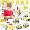 Building Blocks Toys Metal Engineering Vehicles Model Kit Block Toys 4 Models Construction Vehicles Building Sets for Kids