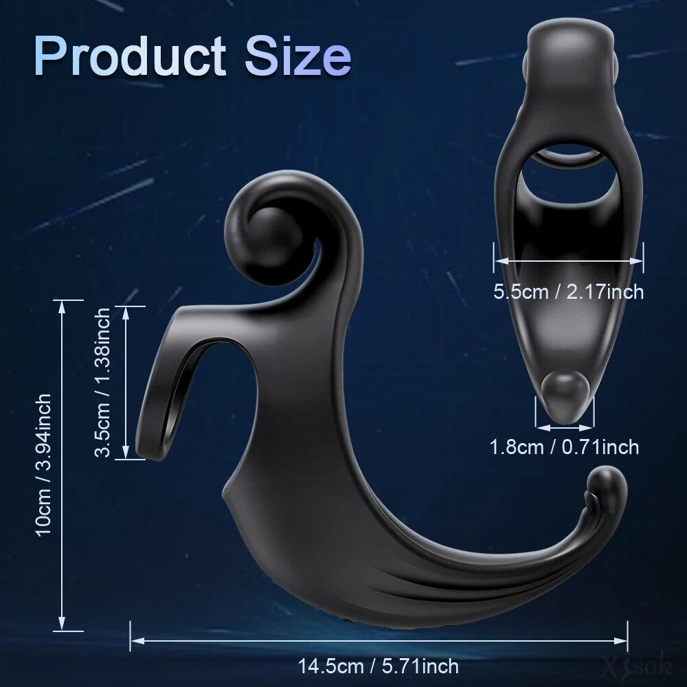 Male Penis Rings Vibrator Cock Ring for Men Ejaculation Delay Remote Control Penis Vibrator Perineum Stimulator Adults Sex Toy 18+