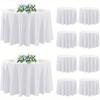 10 Pack Round Tablecloth White 83 Inch, Stain Resistant and Wrinkle Polyester Fabric, Washable Table Cover for Wedding