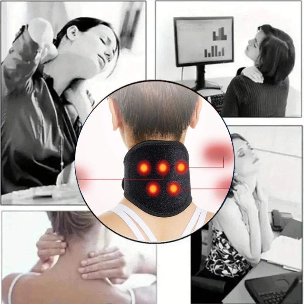 1pc Heating Neck Cervical Pillow - Medium Soft with Auto Heat Therapy for Neck Pain & Tingling, Portable Relief