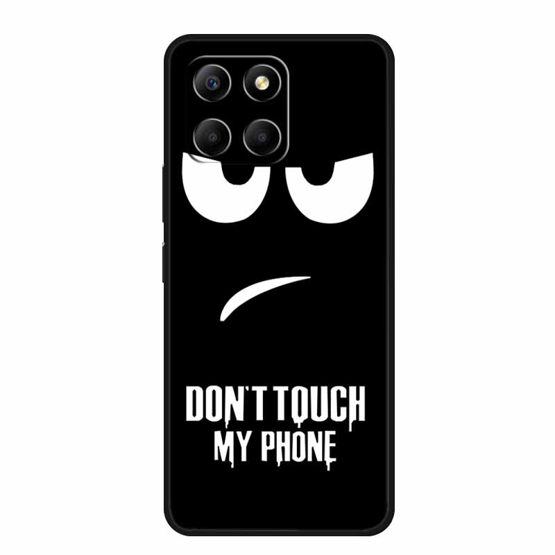 Etui For Honor X6a Zwierzęta TPU Silikon Miękki Tylny Pokrowiec na Telefon dla Huawei Honor X6a HonorX6A 2023 Ochronny Wilk Czarny Fajny Capa