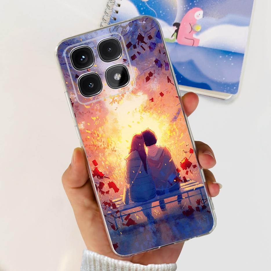 For Xiaomi 14T Pro Case Stylish Flowers Painted Cover 6.67'' Clear Silicone Phone Case For Xiaomi Mi 14T 14TPro Mi14T Soft Shell