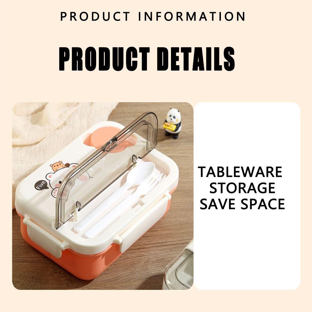 Stainless Steel Cartoon Kid's Lunch Box Portable Breakfast Boxes Divides Food Container  Camping