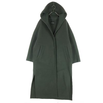 Wool Blend Long Sleeve Coat S Green System Hoodie Women Used