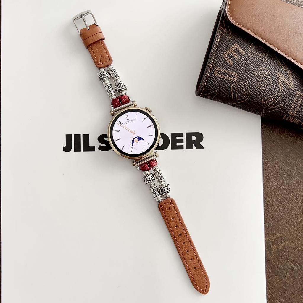 The New Chinese Tibetan Silver Leather Strap Is Suitable For Huawei Gt54 Watch, Apple Iwatch10 Strap, Samsung Xiaomi 89.
