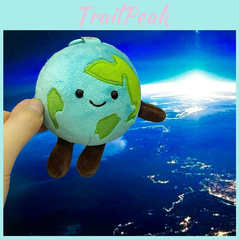 Cartoon Soft Earth Plush Pendant Keyring With Short Plush Material For Daily Use