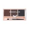 Baozhilan Tri-Color Eyebrow & Blush Palette with Brush - Natural Look, Nose Shadow, Highlight & Contour for Beginners, Easy Application.