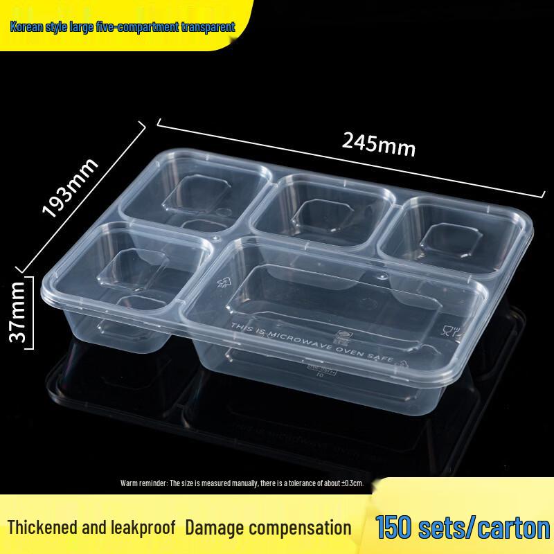 Multi-Compartment Disposable Takeaway Food Containers