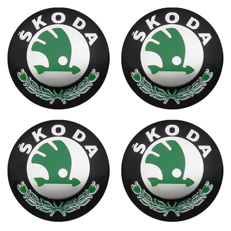 2025 Fierbinte 4 buc 56mm+60mm Capac Centru Jantă Roată Mașină Capac Jantă Embleme Autocolante Pentru Skoda Rapid Octavia A5 RS Kodiaq Fabia A7 2022 Ac