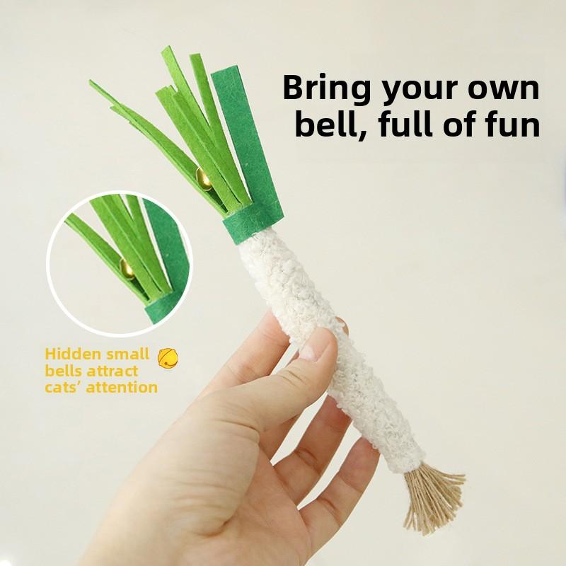 1/2/3pcs Simulated Scallion Shape Cat Toys Pet Chew Toys Cat Teething Products Cat Teasing Toy Perfect for Pet Lovers Feline Fun