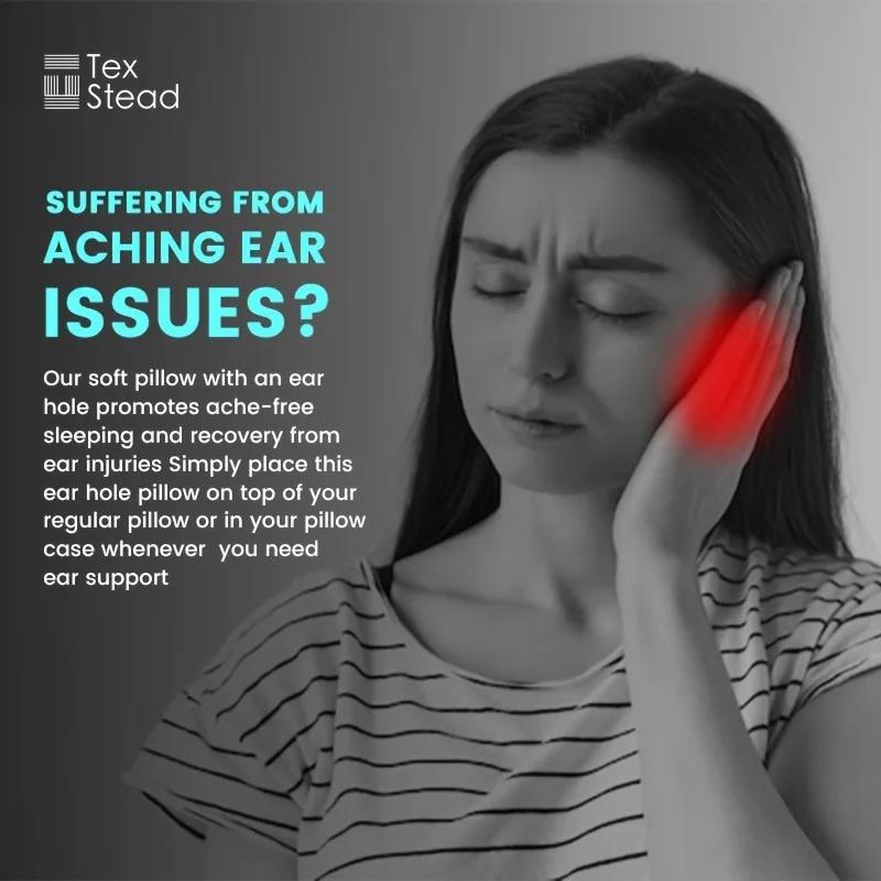 Ear Piercing Pillow with an Ear Hole Sleeping Pillow Ear Guard Pillow for Side Sleepers CNH and Ear Pain Ear Inflammation