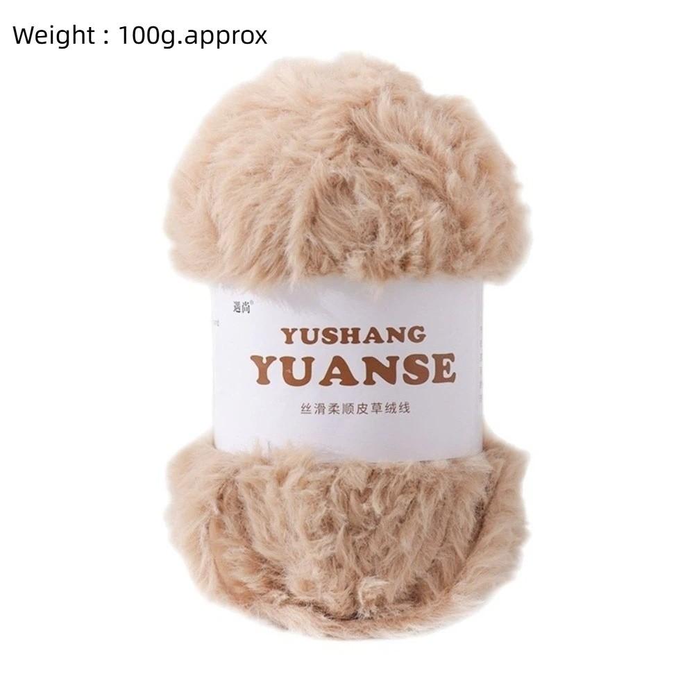 100G/Ball Solid Color Faux Fur Yarn Soft Plush Mink Wool Yarn  Hat Scarf Making