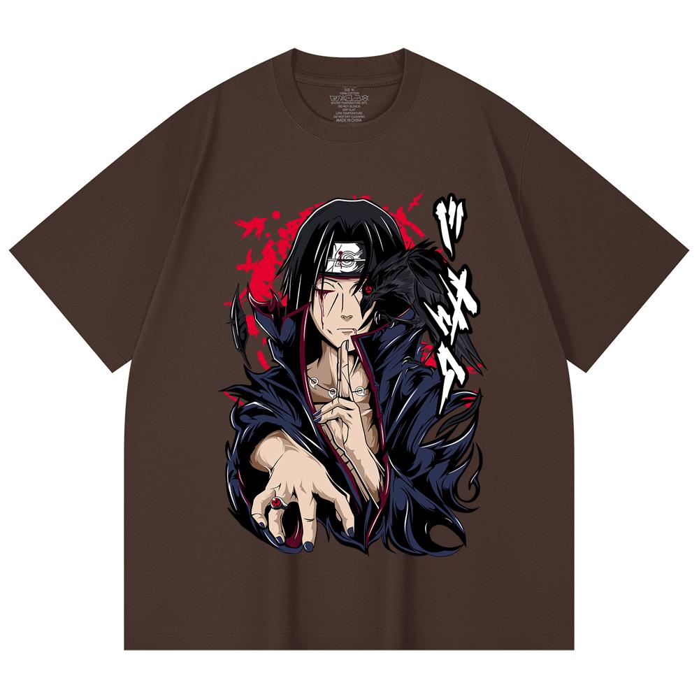 230 g/m² 100% Bavlna Naruto V3 Potisk Itachi Unisex Tílko z Heavy Bavlny