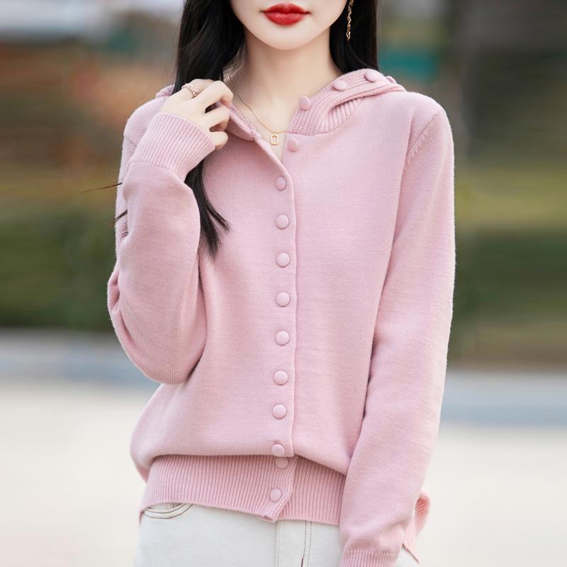 Hooded Sweater Coat for Women Autumn and Winter Loose and Thick Knitted Cardigan Stylish Paired with Long-sleeved Knitted Coat