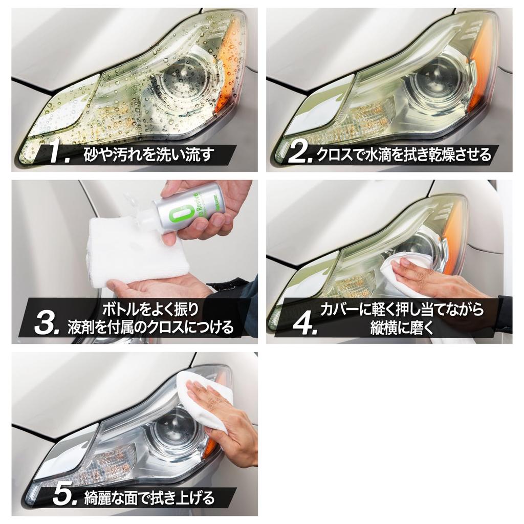 SurLuster Zero Revive Headlight Easily Removes Yellowing and Clears and Turn for Cars and Includes Cleaner, Dullness, Visors, Taillights, Signals,