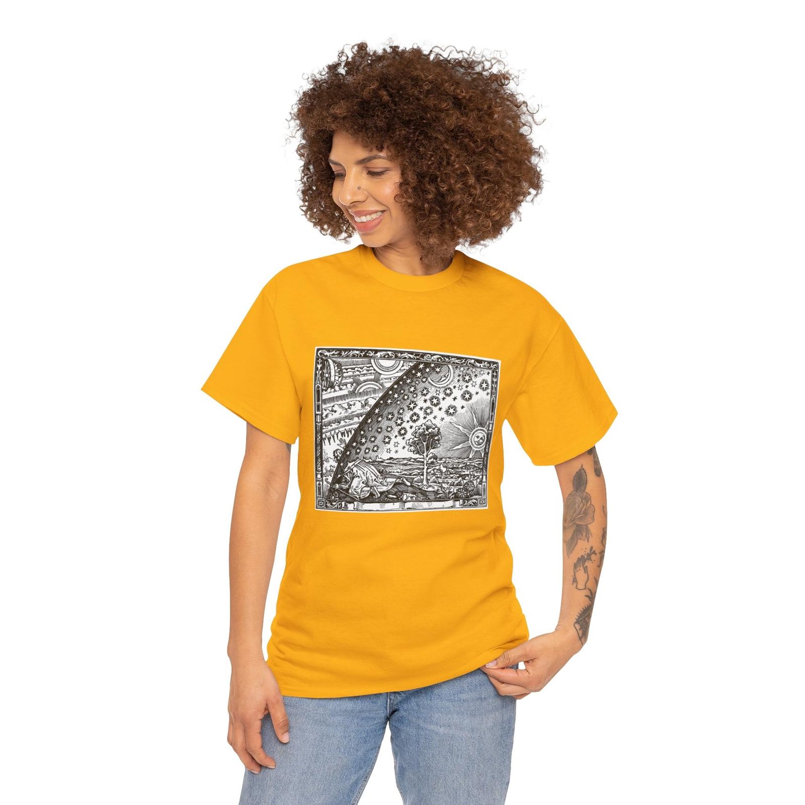 Flammarion Engraving BandW T-Shirt Mens Womens Tees Top Universe Middle Ages Art Space Supernatural 2XL