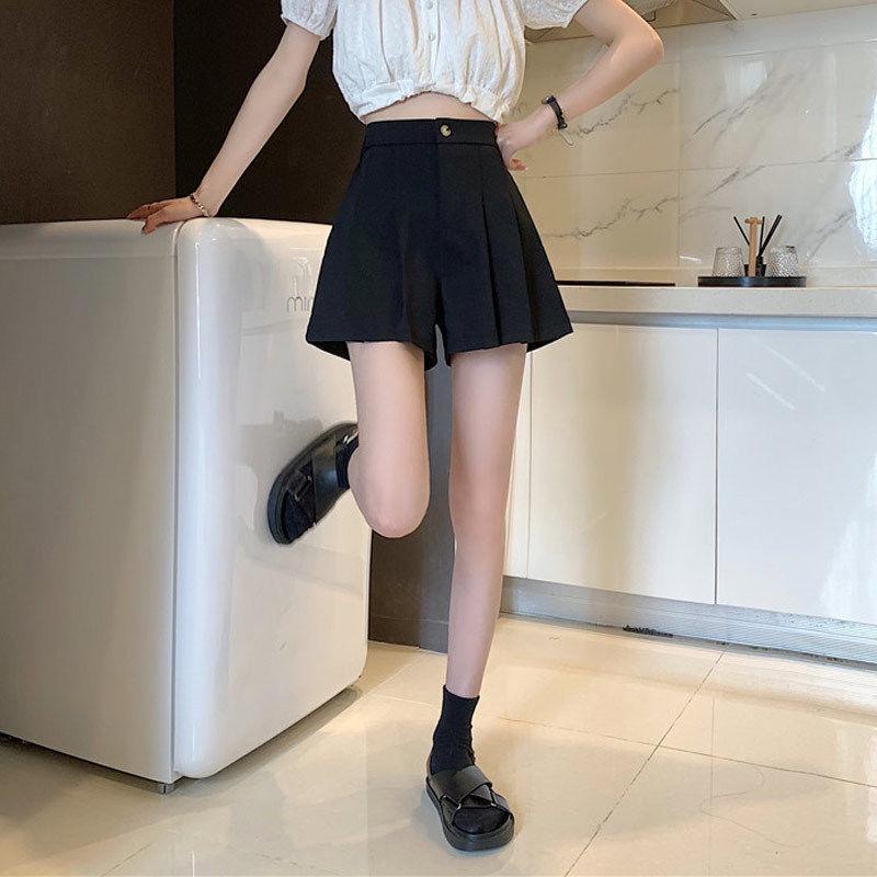 Pleated Skirt Trousers Trendy Plus Size Women's Wear Versatile Slimming Shorts Skirts Autumn Winter High-Waisted Corduroy A-Line