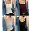 Women's Brushed Square Collar Thin Velvet Fixed Cup Camisole Vest - Autumn/Winter Trendy Layering Top