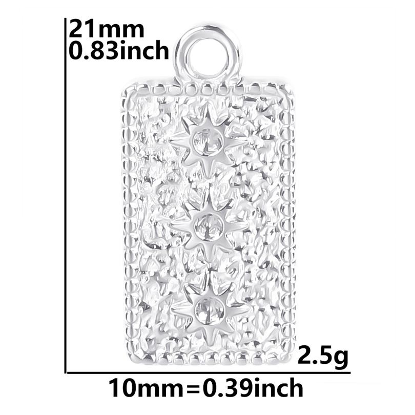 100% Stainless Steel Charms For Jewelry Making Supplies Moon Pendant Star Sun Fashion Accessories Rectangle Round Charm Breloque