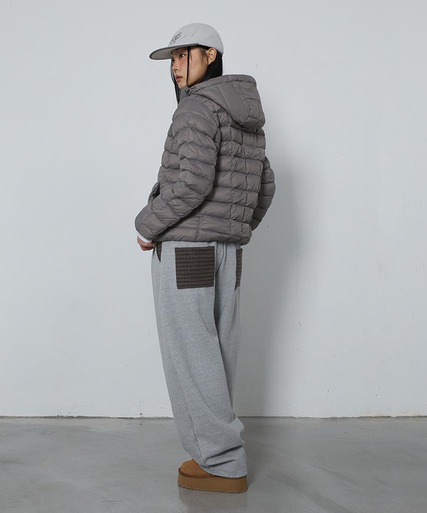 CHICKS (Fleece-Lined Ver) Back Pocket Check Balloon Pants Melange