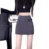 Women's High-Waist Belted Black A-Line Skirt - Sexy Summer Style