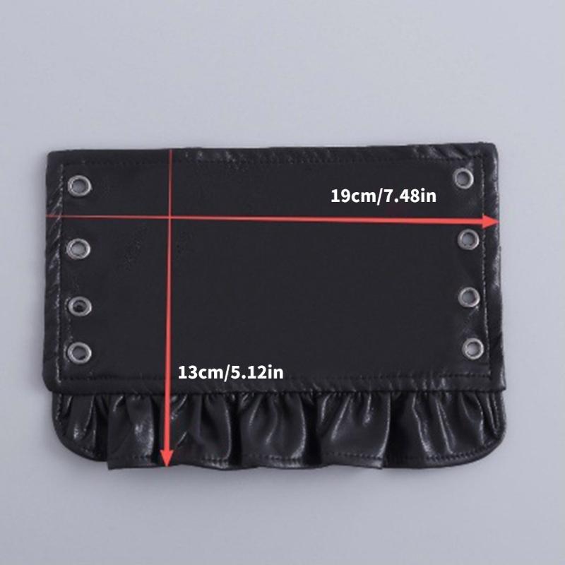 Premium PU Leather Gothic Cuffs With Adjustable Lace Up Design For Music Festivals And Costume Parties