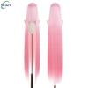 700g Alta Qualità 59" 150cm Lunga Dritta Parrucca Cosplay Con Frangia Biondo Marrone Rosso Verde Blu Resistente al Calore Colori Capelli Parrucche Anime